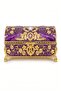 Purple Gold Foil Embossed Patterned Jewelry Box Medium Size - 3