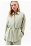 Oversize Shirt Collar Long Tunic - TEA - 3