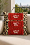 Retro Leopard Cherry Heart Pattern Decorative Throw Pillow Cover– (Double-Sided) - 4