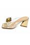Women's Stone Detailed Transparent Strap Mule Heeled Slippers - 2