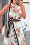 Linen Flowered Blouse and Skirt Set 4S0077 - 4