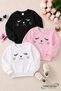 Winter Unisex Black, Pink, White 3-Piece Sweatshirt Sets for Girls, Boys, and Adults