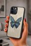 حافظة مقاومة للصدمات متوافقة مع هاتف iPhone 12 Pro Max مع حماية للكاميرا بنمط Blue Butterfly