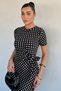 Women's Side Tie Polka Dot Dress - 3
