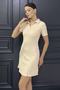 Women's Polo Collar Ribbed Dress - 2
