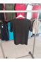 Men's Text Printed Short Sleeve Black T-Shirt - 7