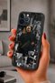 حافظة مقاومة للصدمات متوافقة مع هاتف iPhone 12 Pro Max مع حماية للكاميرا بنمط الكولاج