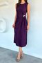 Women's Dress with Buckle Detail and Slit - 4