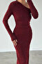 Special Occasion Shoulder Detailed Stoned Dress - 6
