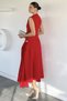 Women's Gold Buckle Zipper Detailed Dress - 5