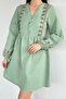 Front Button Embroidered Dress - 2
