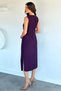 Women's Dress with Buckle Detail and Slit - 3