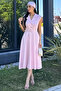 Gülseli Women's Double Breasted Collar Four Button Dress