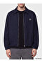 Xside Navy Blue Relax Fit Embroidered Men's Gabardine Shirt Jacket - 3