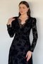 Women's Wearable Lined Flocked Printed Dress - 5