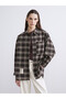 Esvab • Modern & Distinctive Checkered Embroidered Loose Fit Poplin Women's Shirt Tunic