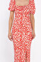 Slit Balloon Sleeve Women's Patterned Dress - 4