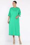 Crew Neck Women's Casual Dress with Snap Detail