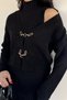 Gülseli Women's Gold Detailed Cardigan Combination Knitwear Dress - 3