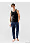 Navy Blue Regular Fit Plaid Men's Pajama Bottoms