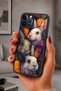 حافظة مقاومة للصدمات متوافقة مع هاتف iPhone 12 Pro Max مع حماية للكاميرا بنمط أرنب