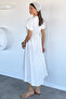 Women's Double Breasted Collared Lace Dress - 4