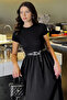 Women's Leather Belt Dress - 2
