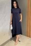 Crew Neck Short Sleeve Dress with Pocket Detail - 6