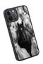 iPhone 12 Pro Max Compatible Black and White Patterned Shockproof Case with Camera Protection - 3