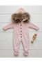100% Knitwear Baby Girl Fur Jumpsuit - 5