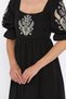 Women's Square Collar Embroidered Dress - 4