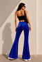 Fashionable Velvet Spanish Flare Flexible Stone Printed Leggings - 2