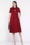 Crew Neck Women's Short Sleeve Dress with Stone Detail and Pockets