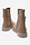 Zarponi Women's Genuine Leather Boots with Accessory Details Mink Suede - 3