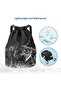 Drawstring Sports Gym Bag Waterproof String Backpack with Shoe Compartment and Side Mesh Pockets for Women - 4