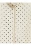 Peak New Season Ecru High Collar Polka Dot Girls' Shirt - 4