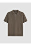 Lcwaikiki Classic Brown Polo Collar Men's T-Shirt - 4