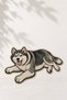 Asymmetrical Food Mat with Siberian Husky Figure, Non-Slip Base, Washable, 60X90 cm - 2