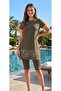 Short Sleeve Knee-Length Tights Pool Swimsuit Sequined