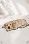 Asymmetrical Food Mat with Labrador Retriever Figure, Non-Slip Base, Washable, 60X90 cm - 2