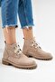 Partilla Women's Genuine Leather Lace-Up Boots Mink Suede - 6