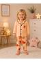 100% Cotton Long Sleeve Buttoned Good Night Heart Patterned Soft Textured Bottom and Top Baby Girl Pajama Set