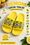 Children's Lemon Patterned Yellow Slippers Non-Slip Sole Lightweight Comfortable Summer Slippers