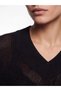 Ozmarka New Season Black V-Neck Openwork Women's Knitwear Sweater - 3