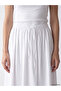 Lcw Modest White Flared Skirt with Elastic Waist - 3