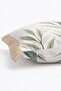 Elegant Olive Branch Patterned Fringed Cushion Cover Sage Green Botanical Cover - 5