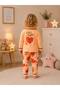 100% Cotton Long Sleeve Buttoned Good Night Heart Patterned Soft Textured Bottom and Top Baby Girl Pajama Set - 2
