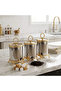 3-Piece Engraved Patterned Metal Jar & Spice Container Set (Sugar Bowl/Candy Bowl) Gold - 2