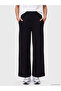 Black Elastic Waist Women's Sweatpants