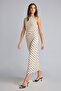 Crew Neck Polka Dot Gathered Tulle Sleeveless Midi Dress I6281Ax26Au - 2